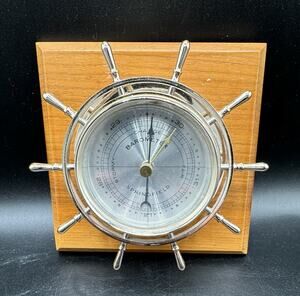 Vintage SPRINGFIELD Barometer Mounted to Wooden Plaque -A96